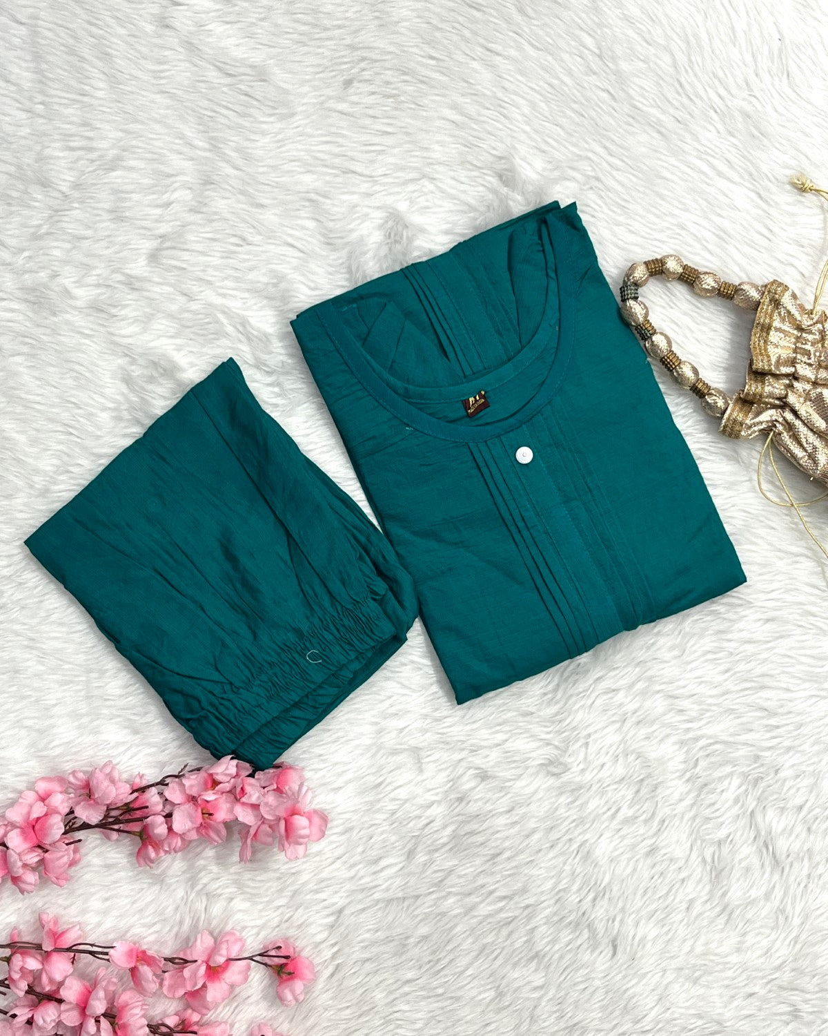Chanderi Kurta Pant Set