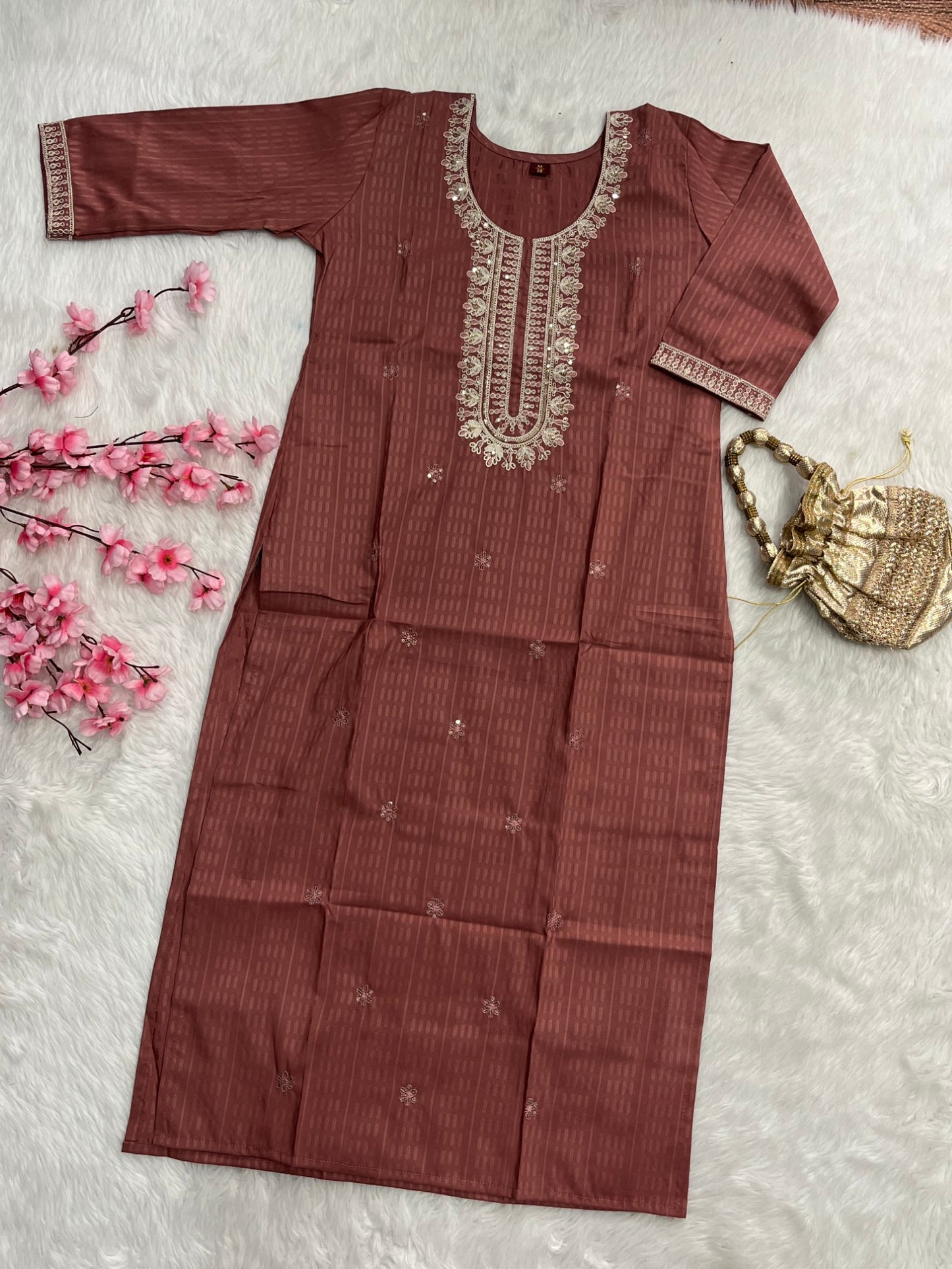 Chanderi Long Kurti