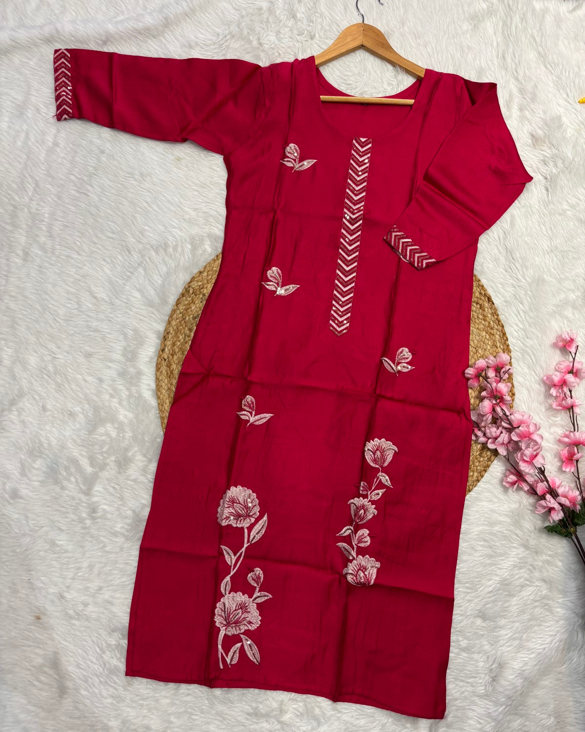 Chanderi Long Kurti