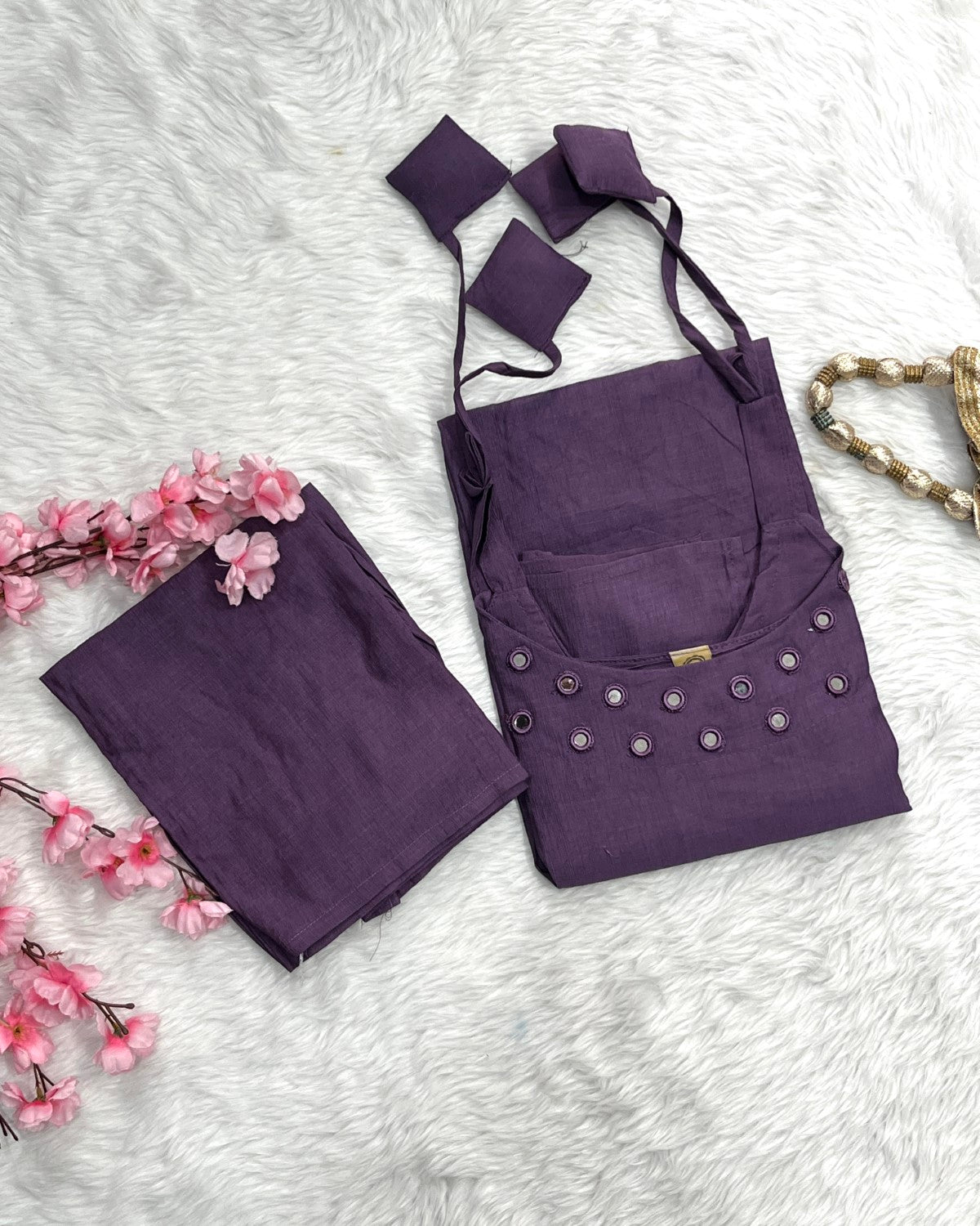Chanderi Noodle Strap Kurta Pant Set