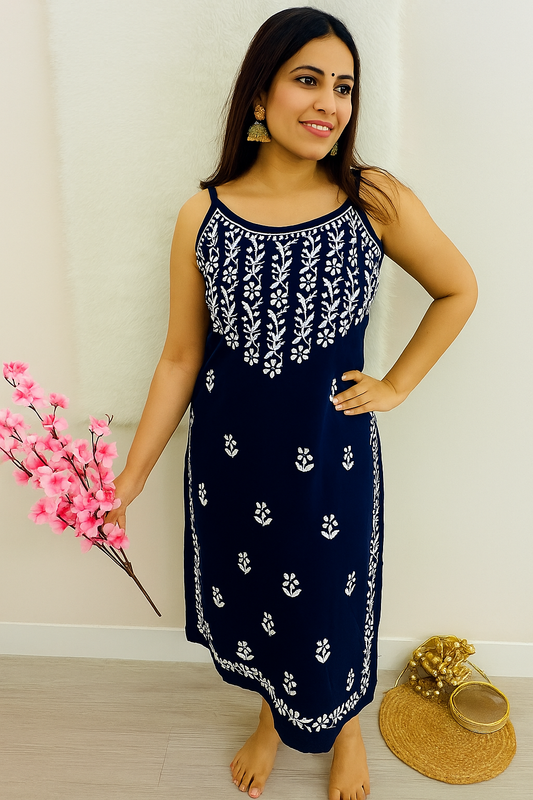 Aabad Rayon Noodle Strap Straight Flower Design