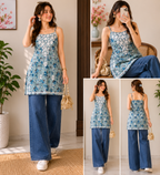 Aiaz MulMul Cotton Noodle Strap Rose Design