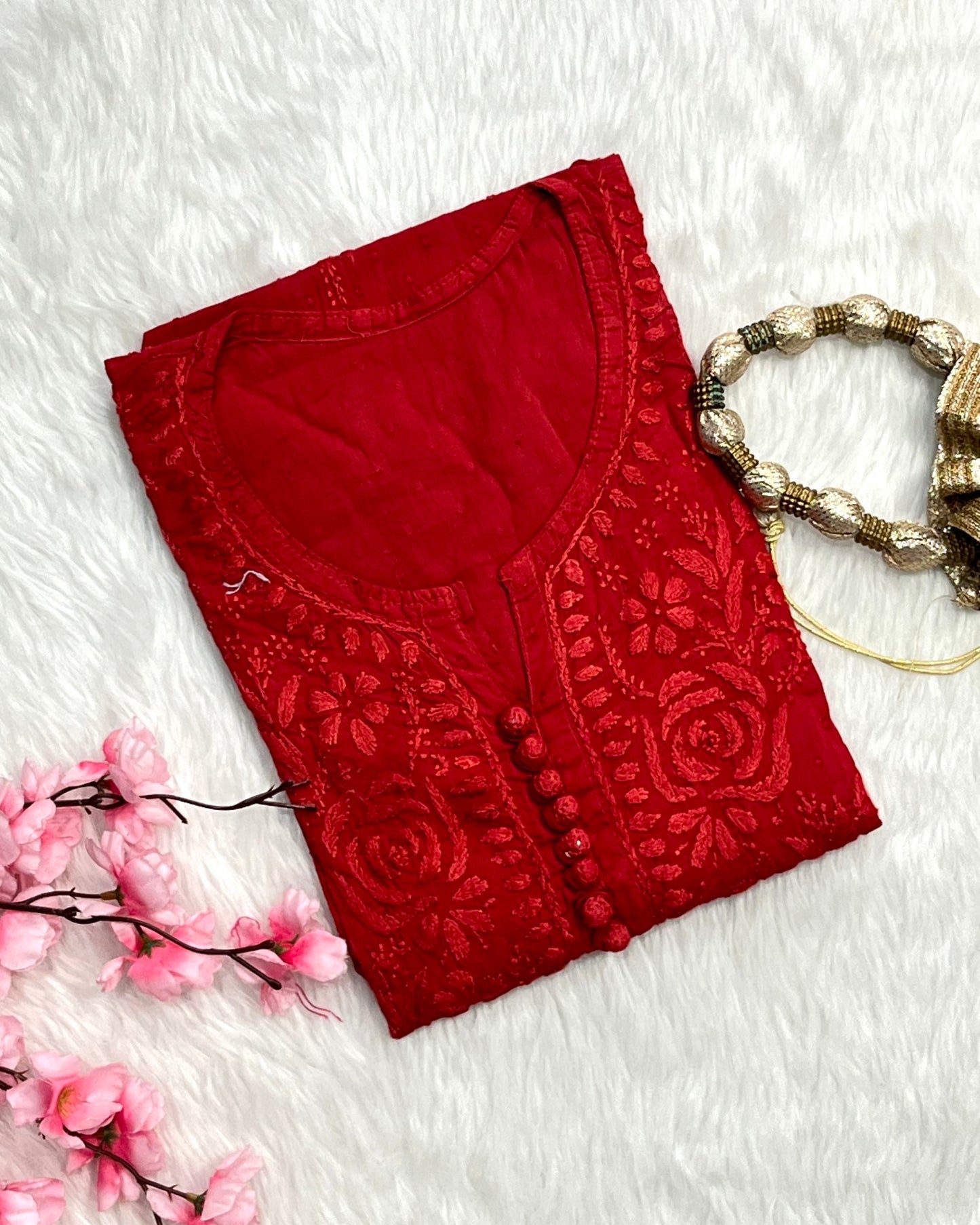 Zainab Dobby Long Chikankari Handwork Kurtis