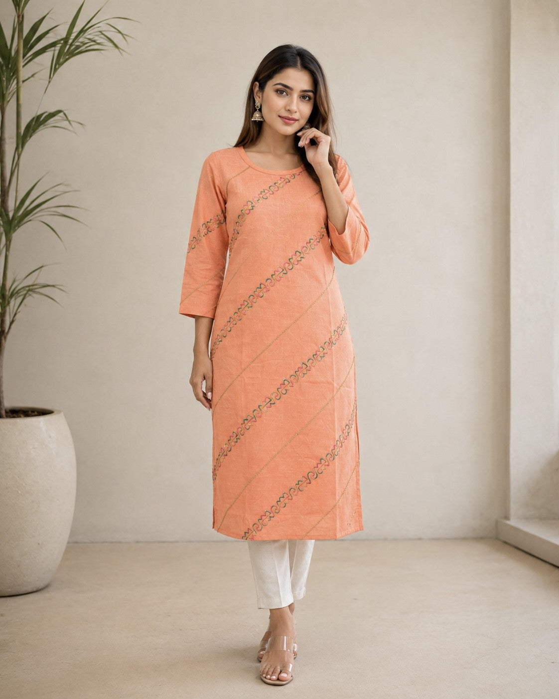 Chanderi Long Kurti