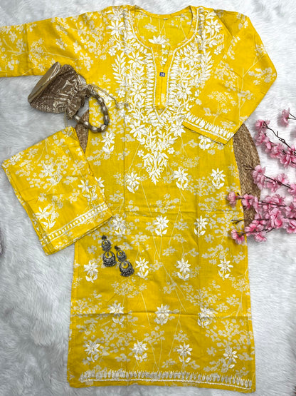 Raiba mul mul cotton kurta pant set
