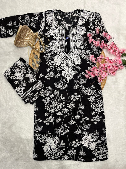 Raiba mul mul cotton kurta pant set