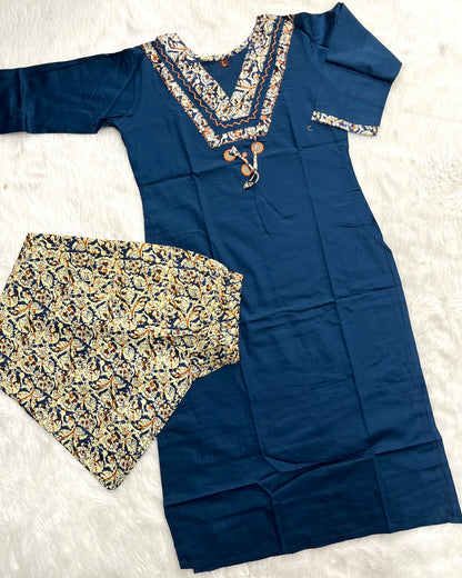 Chanderi Kurta Pant Set