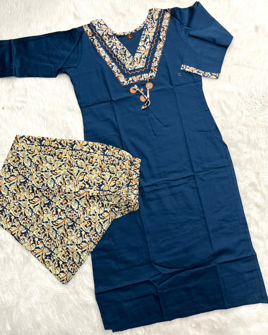 Chanderi Kurta Pant Set