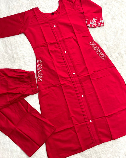 Chanderi Kurta Pant Set