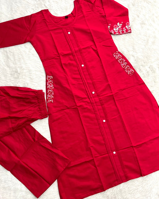 Chanderi Kurta Pant Set