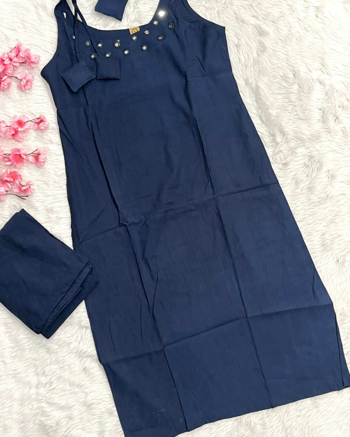 Chanderi Noodle Strap Kurta Pant Set