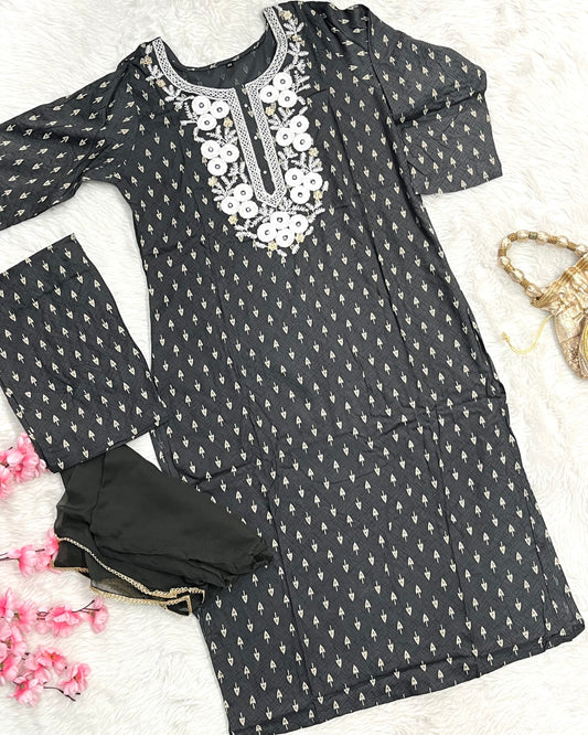 Chanderi Kurta Pant Set