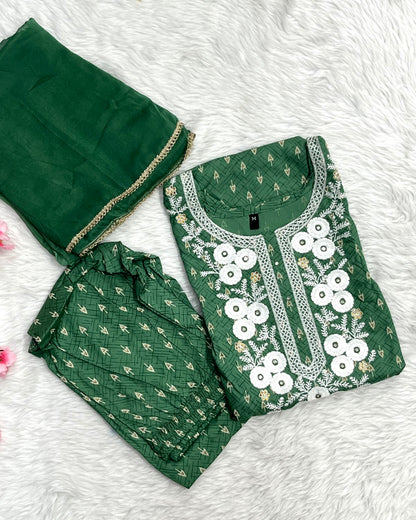 Chanderi Kurta Pant Set