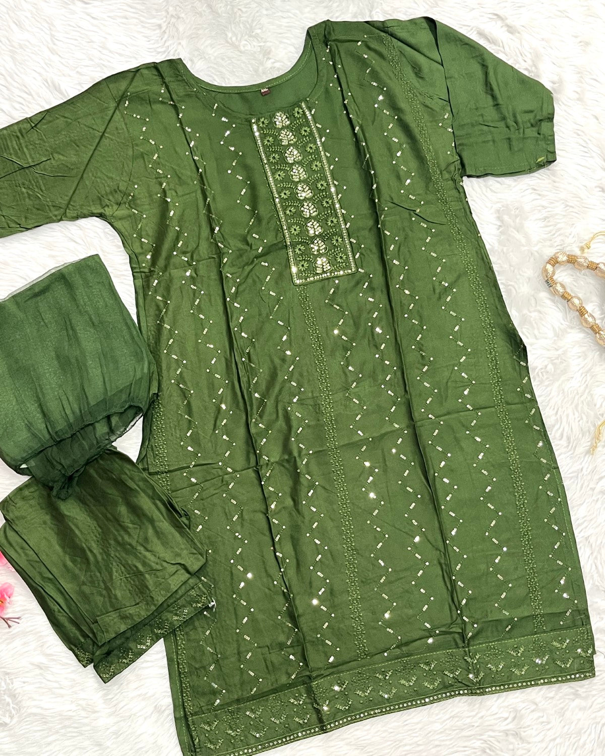 Chanderi Kurta Pant Set