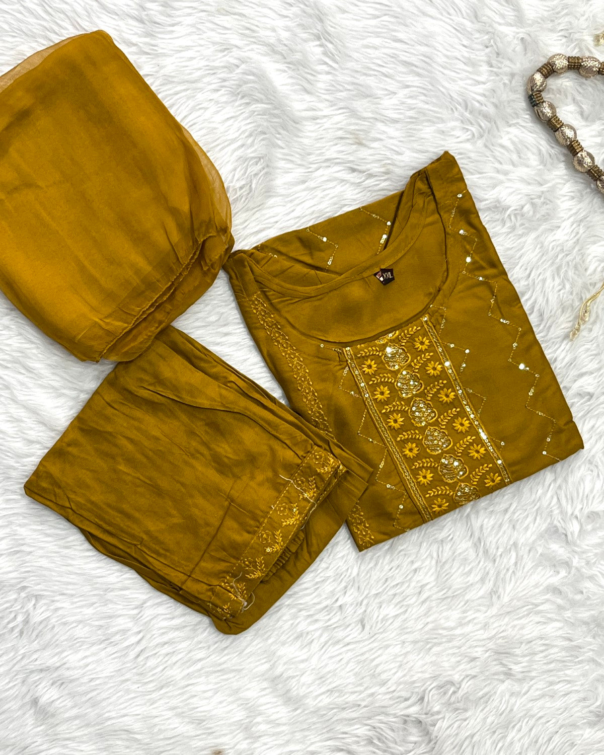 Chanderi Kurta Pant Set