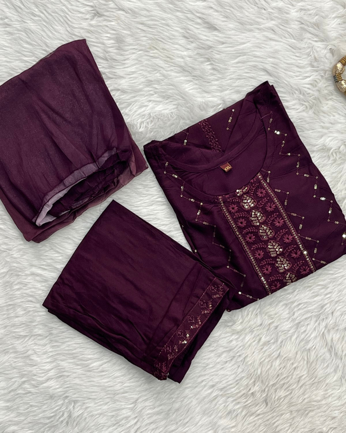 Chanderi Kurta Pant Set