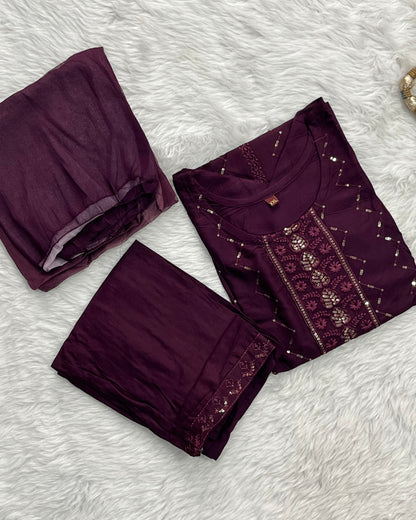 Chanderi Kurta Pant Set