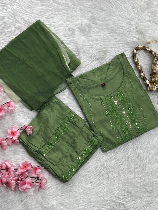 Chanderi Kurta Pant Set
