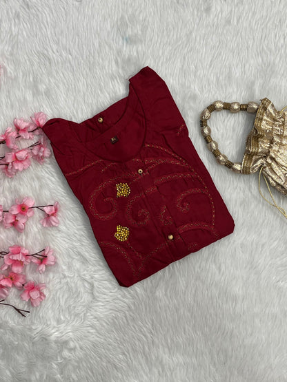Chanderi Long Kurti