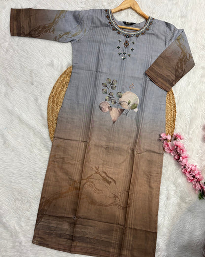 Chanderi Long Kurti
