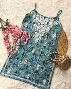 Aiaz MulMul Cotton Noodle Strap Rose Design