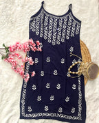 Aabad Rayon Noodle Strap Straight Flower Design