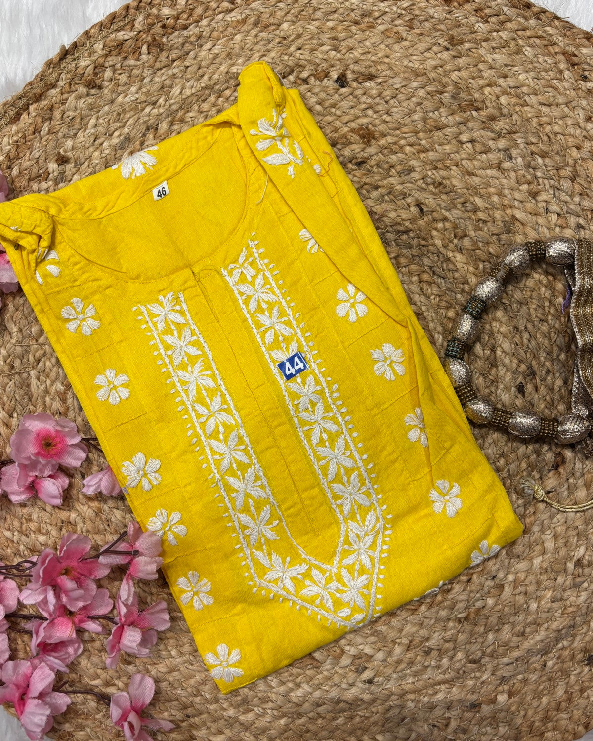 Cotton Long Centre Flower Design