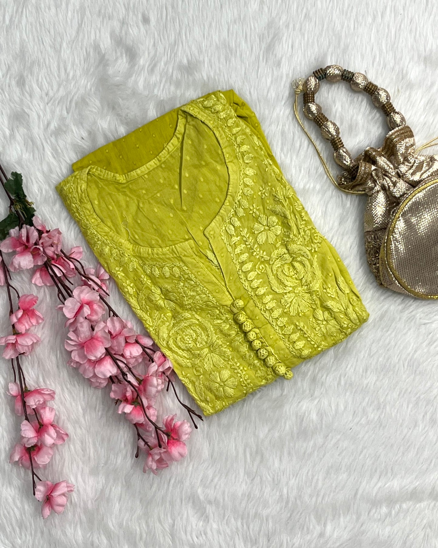 Zainab Dobby Long Chikankari Handwork Kurtis