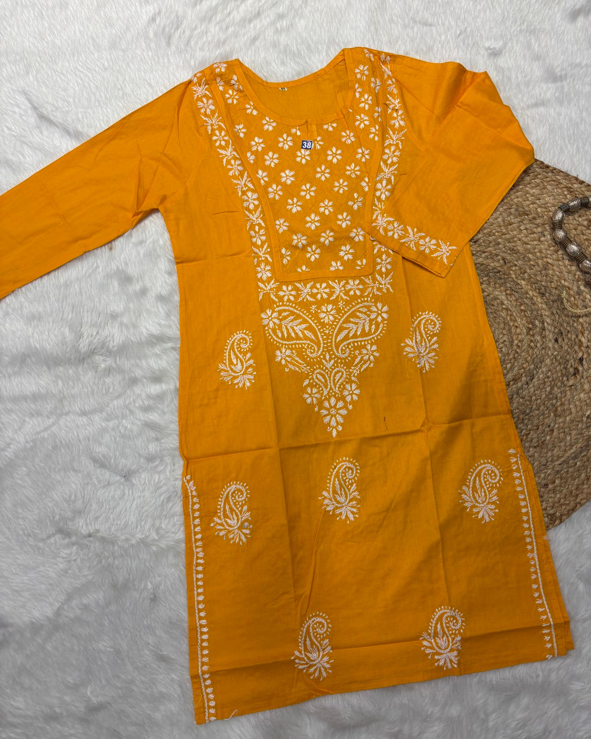 Cotton Long Straight Cross Flower Design