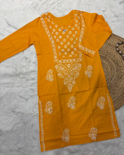 Cotton Long Straight Cross Flower Design