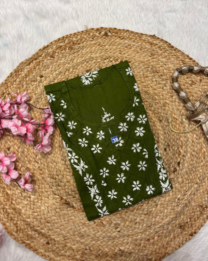Cotton Long Straight Cross Flower Design