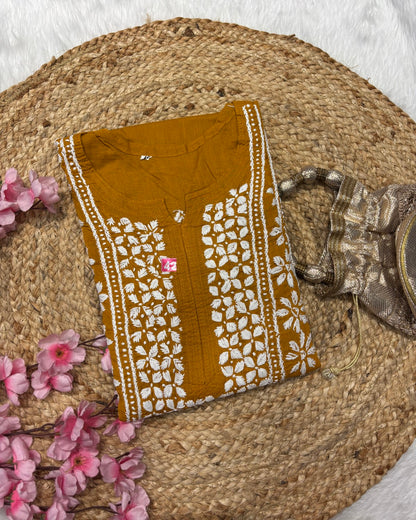 Cotton Long Straight Cross Flower Side Straight Design