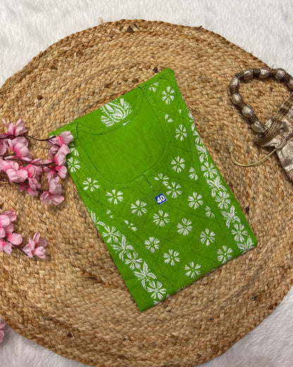Cotton Long Straight Cross Flower Design