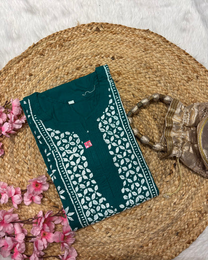 Cotton Long Straight Cross Flower Side Straight Design