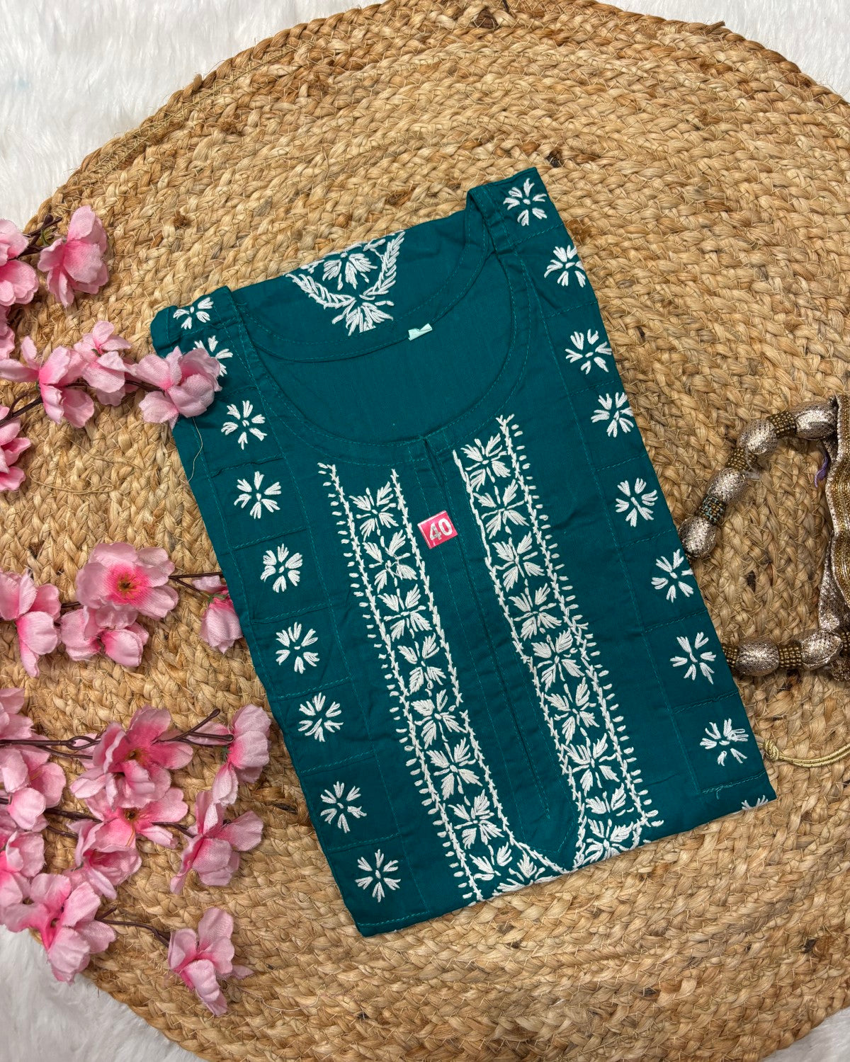 Cotton Long Centre Flower Design