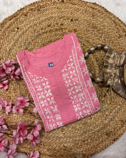 Cotton Long Straight Cross Flower Side Straight Design