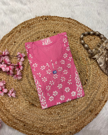 Cotton Long Straight Cross Flower Design
