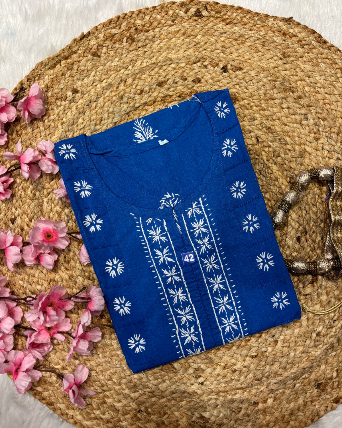 Cotton Long Centre Flower Design