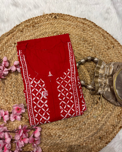 Cotton Long Straight Cross Flower Side Straight Design