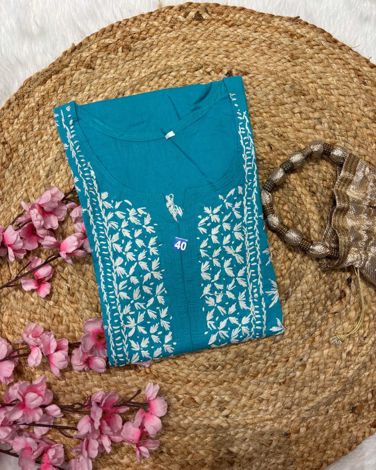 Cotton Long Straight Cross Flower Side Straight Design