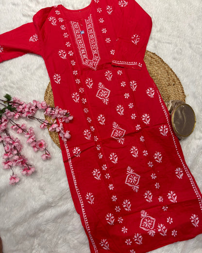 Cotton Long Centre Flower Design