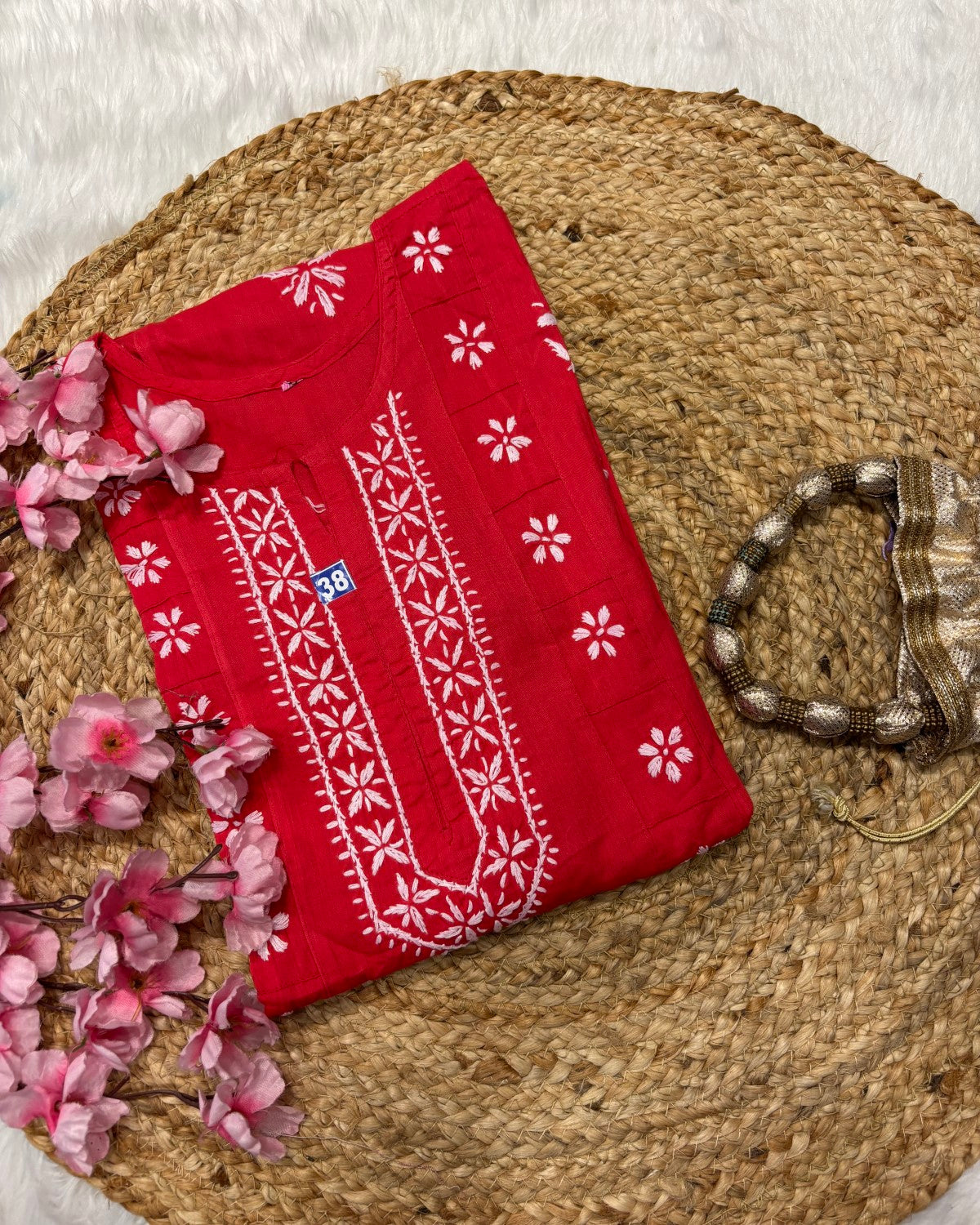 Cotton Long Centre Flower Design