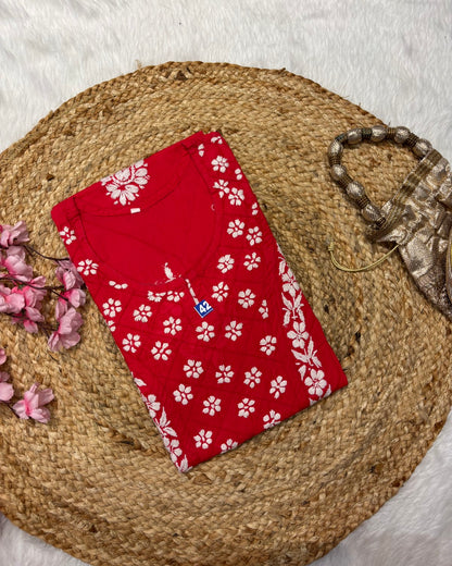 Cotton Long Straight Cross Flower Design