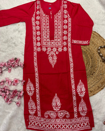Cotton Long Straight Cross Flower Side Straight Design