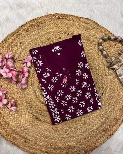 Cotton Long Straight Cross Flower Design